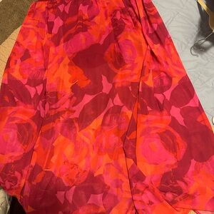 Torrid A-Line Skirt - Red and Orange Floral